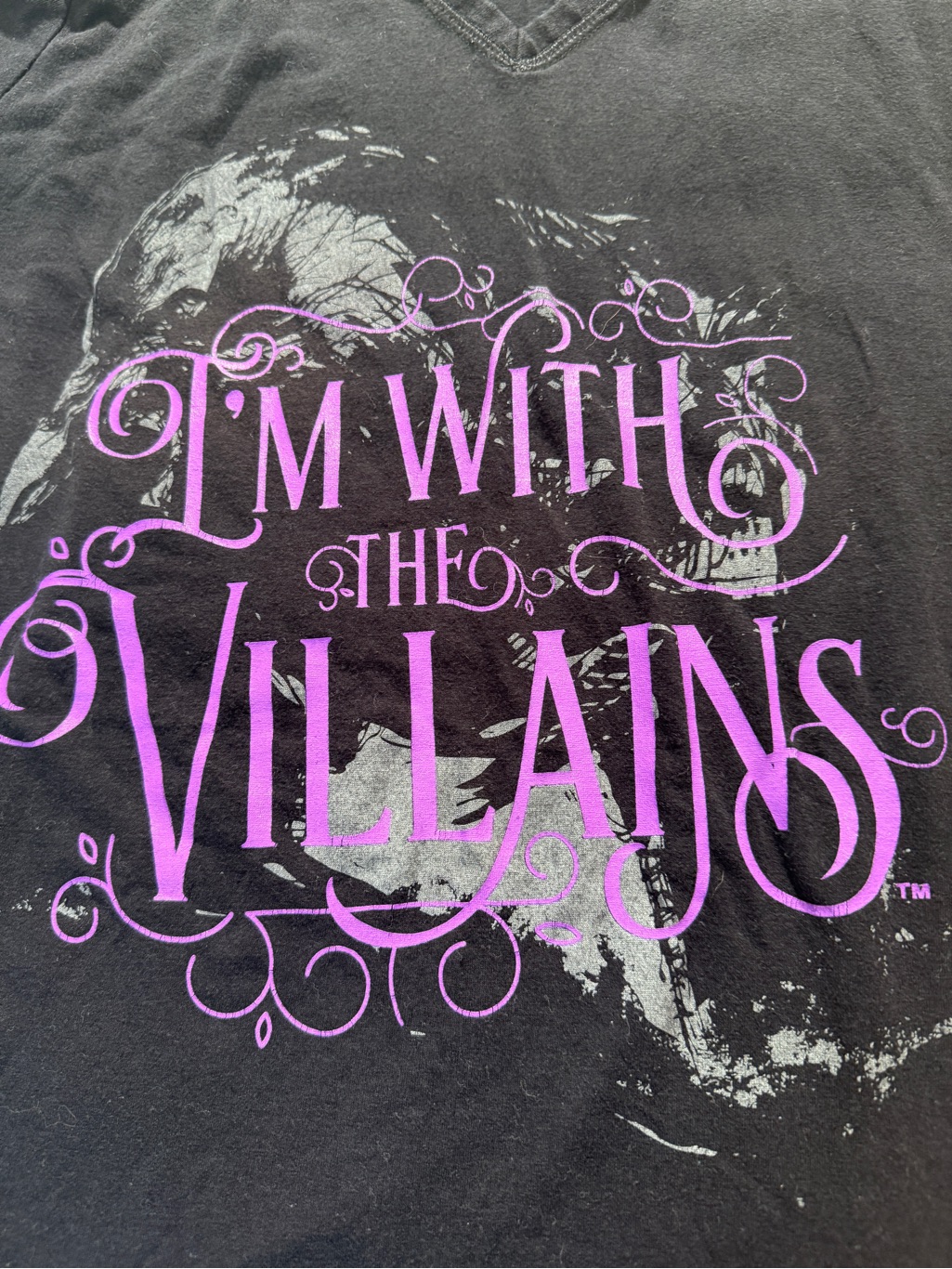 Raw Threads Athletics I'm With The Villains V-Neck T-Shirt Bamboo Blend Size M — image 2 of 6